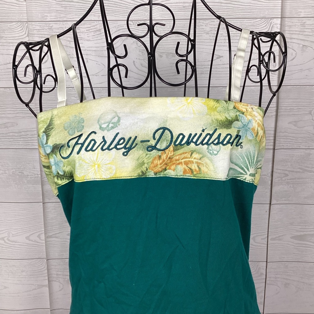 Harley-Davidson Teal and Yellow Camisole